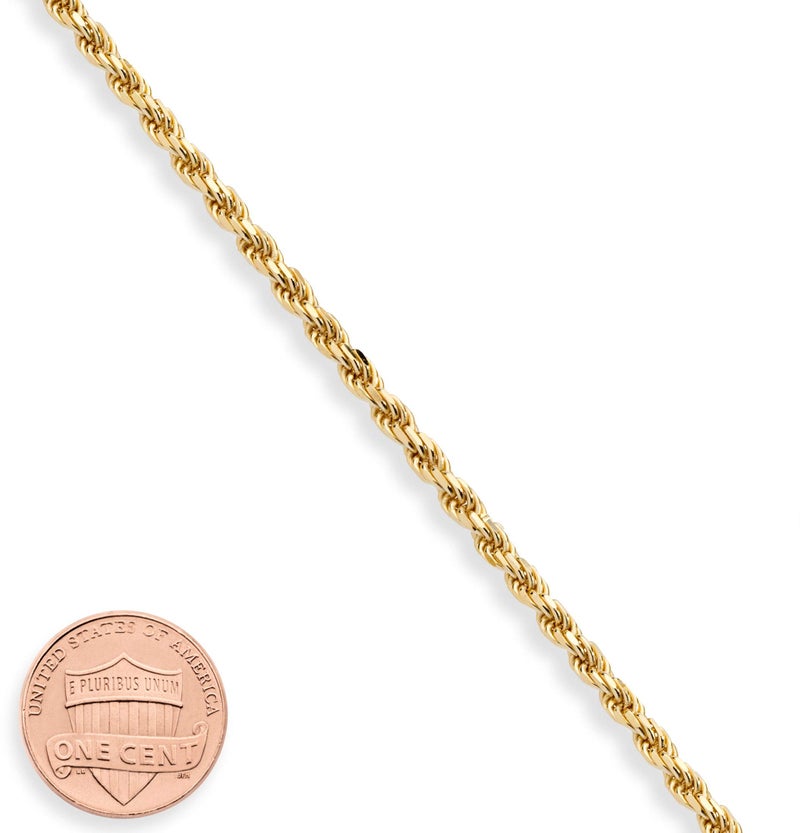 Miabella Italian 18K Gold Plated 925 Sterling Silver Italian 2mm, 3mm Braided Rope Chain Bracelet for Men Women, Made in Italy (3mm - Length 8.5 Inches) - Image 3